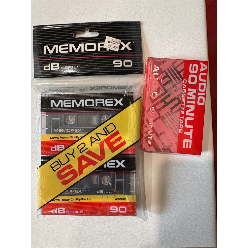 Memorex dB Series 90 Minute Blank Audio Cassette Tapes 2 Pack Sealed Vintage